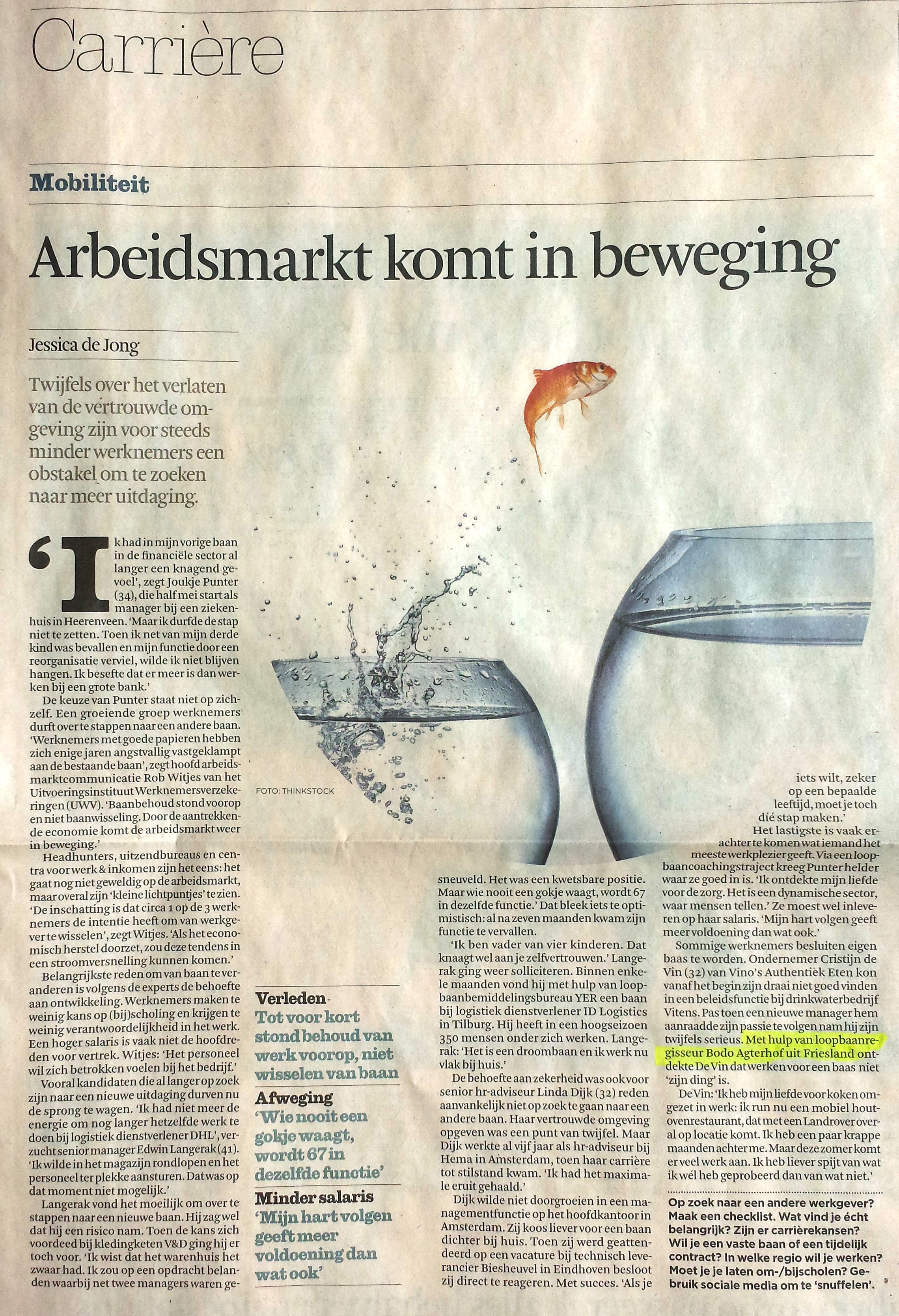 Arbeidsmarkt komt in Beweging: LoopbaanRegisseur in Financieel Dagblad